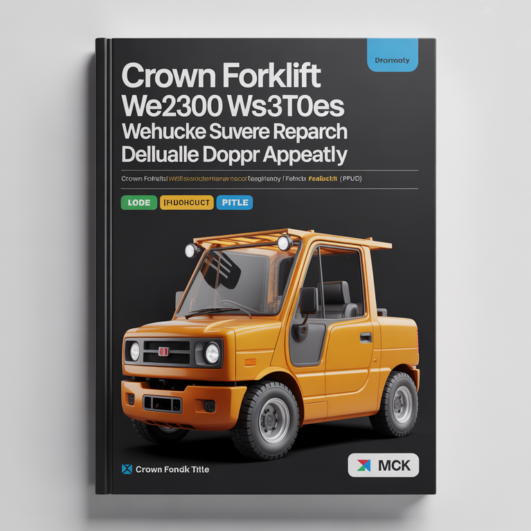 Crown Forklift WE2300 WS2300 Series Workshop Service Repair Manual Download (English French German) PDF