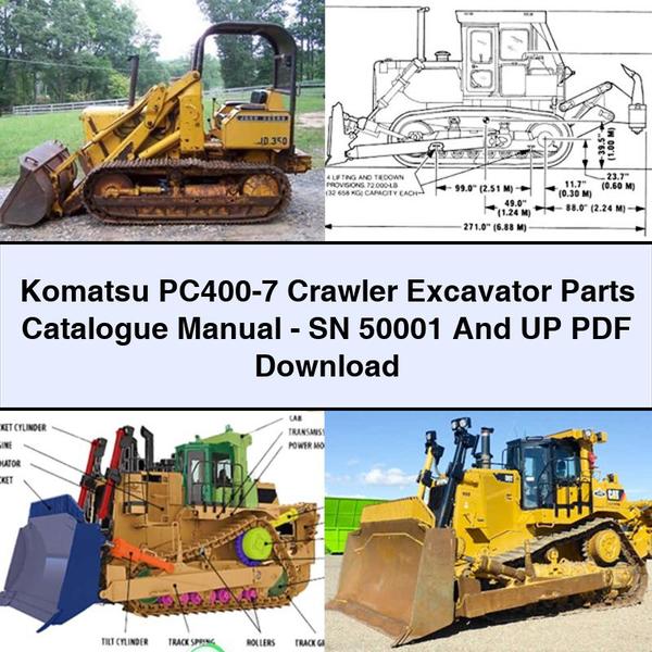 Komatsu PC400-7 Crawler Excavator Parts Catalogue Manual-SN 50001 And UP