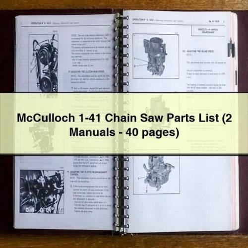 Lista de piezas de motosierra McCulloch 1-41 (2 manuales - 40 páginas) Descargar PDF