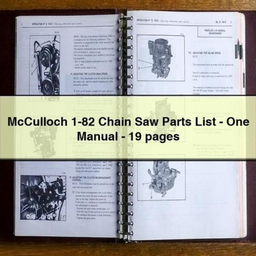 McCulloch 1-82 Chain Saw Parts List-One Manual-19 pages PDF Download