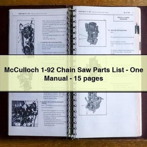 McCulloch 1-92 Chain Saw Parts List-One Manual-15 pages