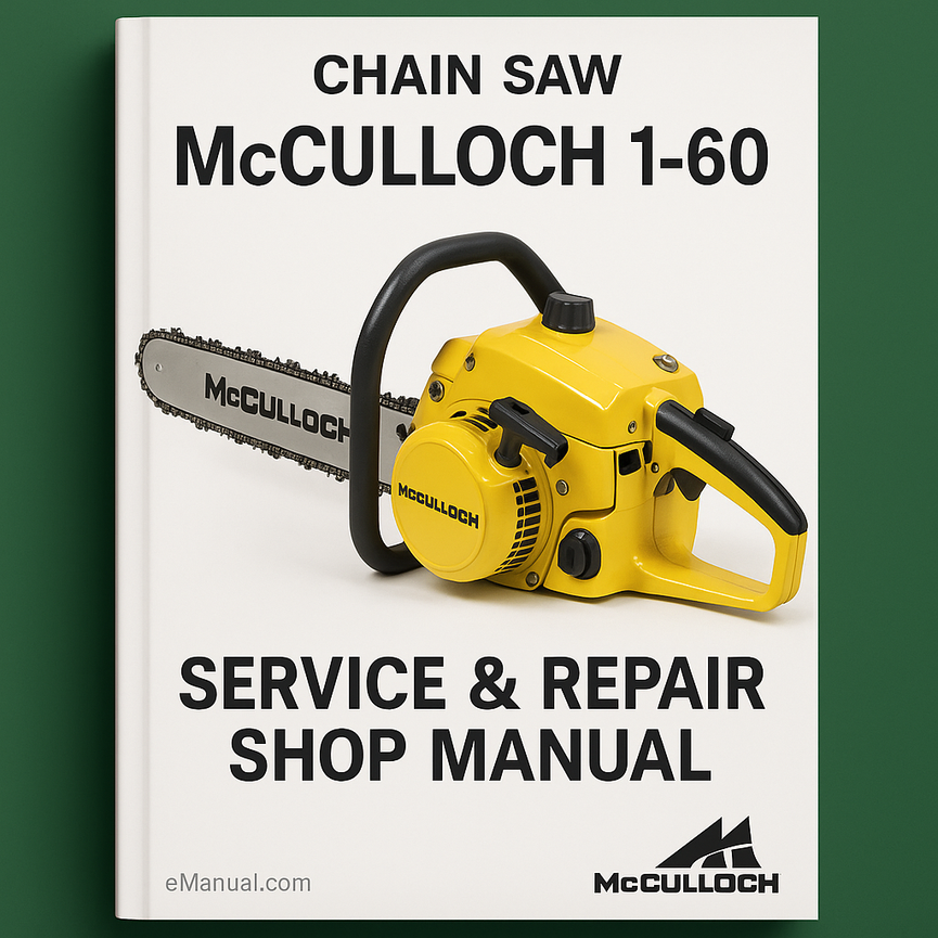 McCulloch 1-60 Kettensäge Service- und Reparaturwerkstatthandbuch 127 Seiten PDF-Download