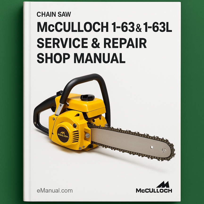 McCulloch 1-63 &amp; 1-63L Kettensäge Service- und Reparaturwerkstatthandbuch