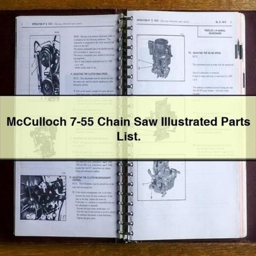 Lista ilustrada de piezas de la motosierra McCulloch 7-55.