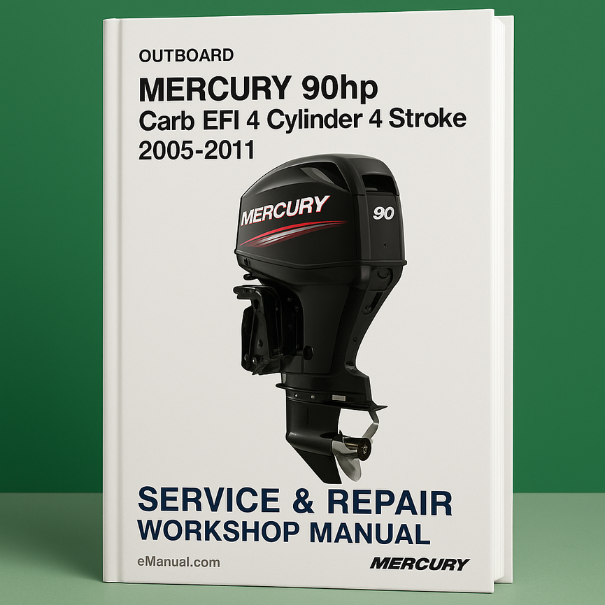 Mercury 90hp Carb EFi 4 Cylinder 4 Stroke Outboard 2005-2011 Service Repair Workshop Manual Pdf