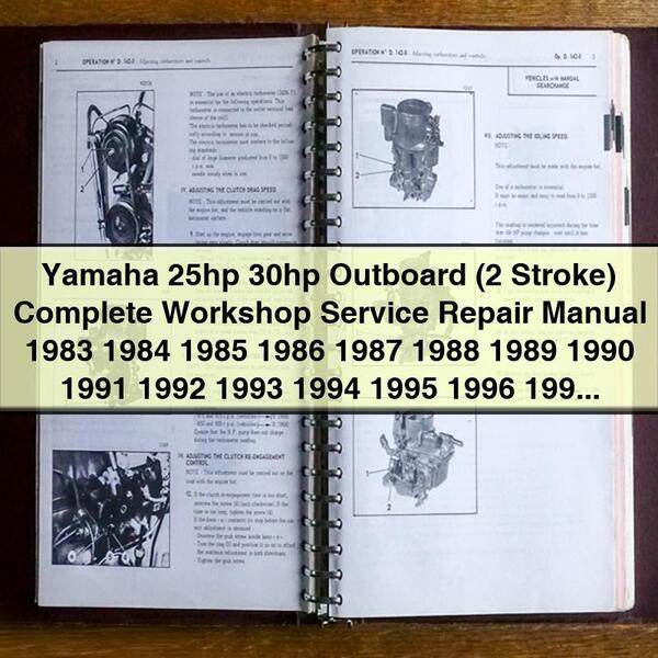 Yamaha 25hp 30hp Outboard (2 Stroke) Complete Workshop Service Repair Manual 1983-2006