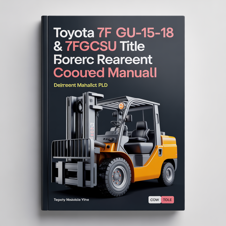 TOYOTA 7FGCU15-18 & 7FGCSU20 FORKLIFT Service Repair Manual - Download PDF