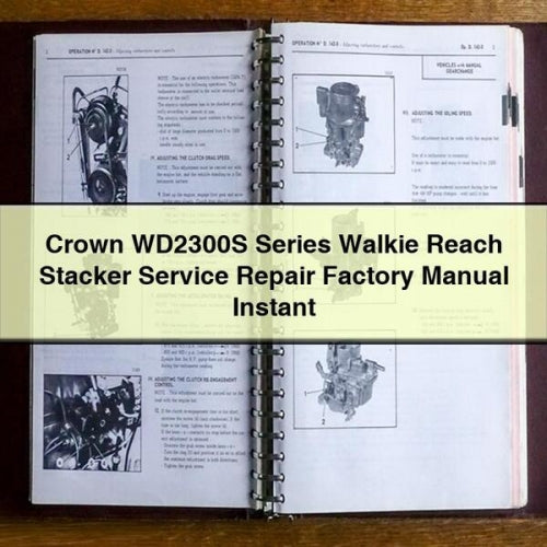 Crown WD2300S Series Walkie Reach Stacker Service Repair Factory Manual Instant Download PDF