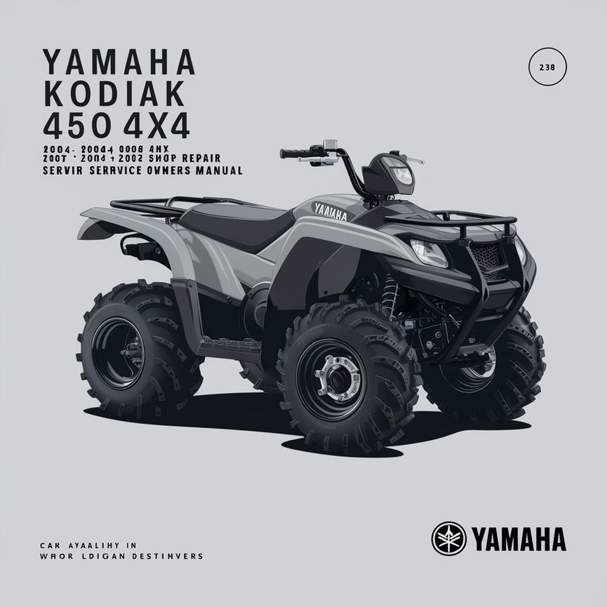 Yamaha KODIAK 450 4X4 YFM450 ATV 2004 2005 2006 2007 Werkstatt-Reparatur-Service-Benutzerhandbuch PDF-Download