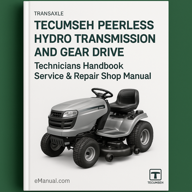 Tecumseh Peerless Transaxle Hydro Transmission and Gear Drive Technikerhandbuch Service-Reparaturwerkstatthandbuch 691218 PDF Download