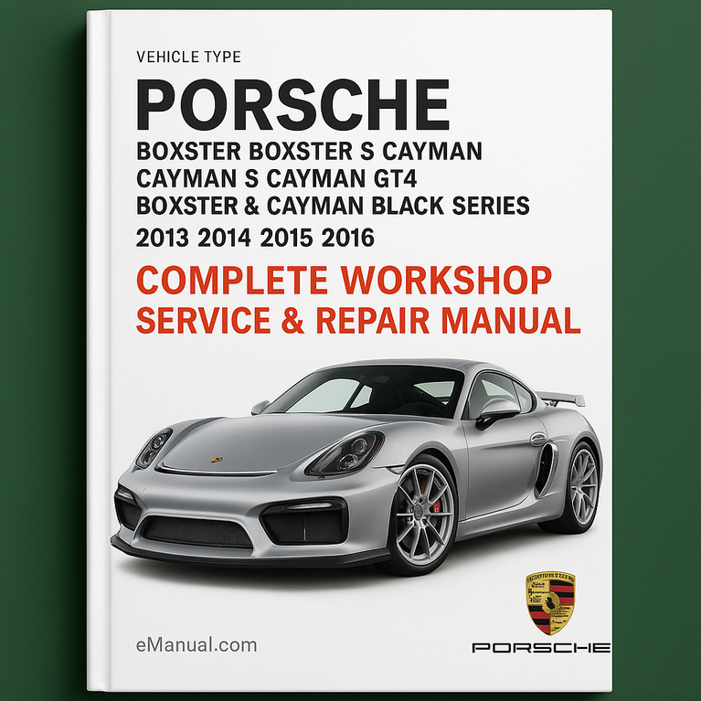 Porsche Boxster Boxster S Cayman Cayman S Cayman GT4 Boxster &amp; Cayman Black Series Komplettes Werkstatthandbuch 2013 2014 2015 2016