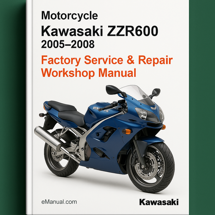 Kawasaki ZZR600 Motorcycle 2005-2008 Factory Service Repair Workshop Manual