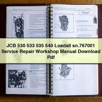 JCB 530 533 535 540 Loadall sn.767001 Service Repair Workshop Manual  Pdf