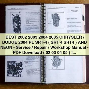Best 2002 2003 2004 2005 CHRYSLER/DODGE 2004 PL SRT-4 ( SRT 4 SRT4 ) And NEON-Service/Repair/Workshop Manual-PDF ( 02 03 04 05 )