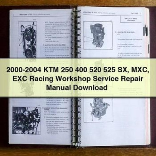 2000-2004 KTM 250 400 520 525 SX MXC EXC Racing Workshop Service Repair Manual
