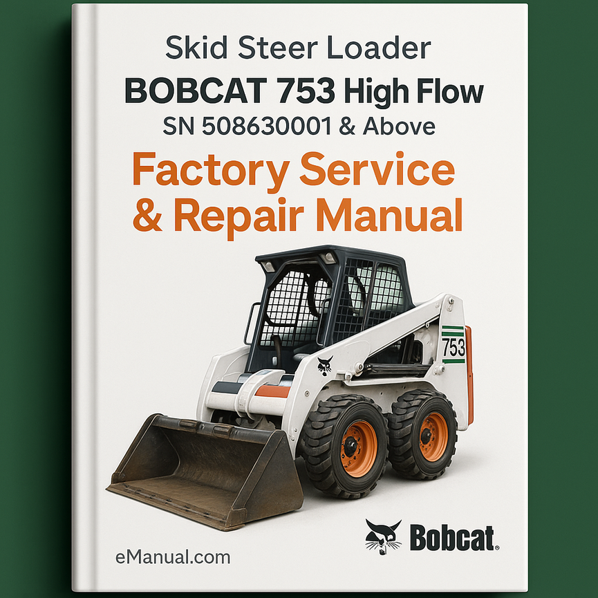 BOBCAT 753 High FLOW SKID Steer Loader SN 508630001 & Above Factory Service Repair Manual