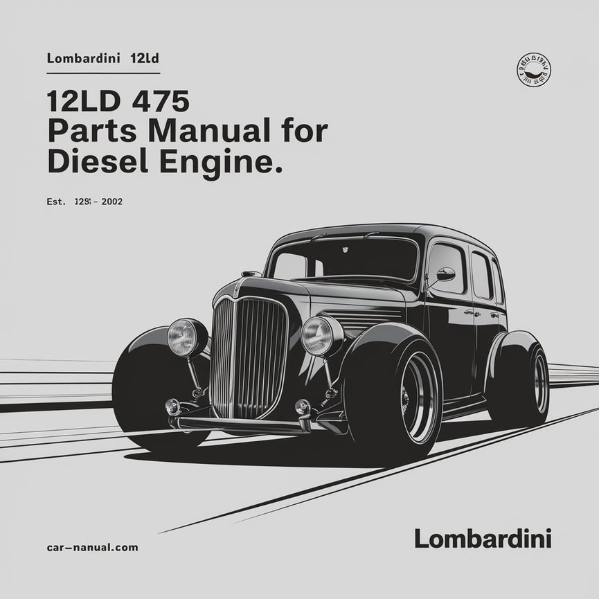 Lombardini 12LD 475 Parts Manual for Diesel engine