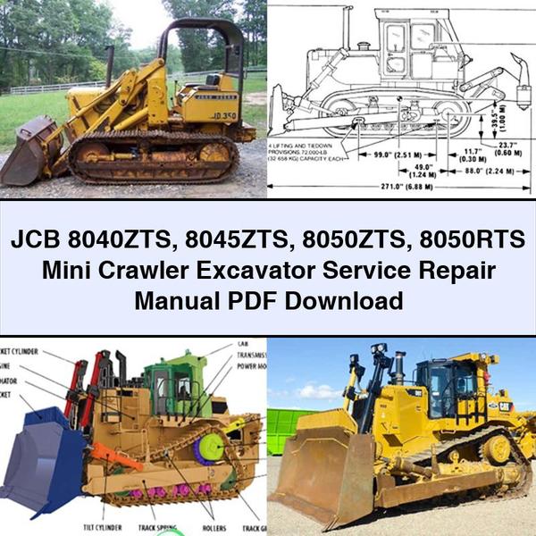 JCB 8040ZTS 8045ZTS 8050ZTS 8050RTS Mini Crawler Excavator Service Repair Manual