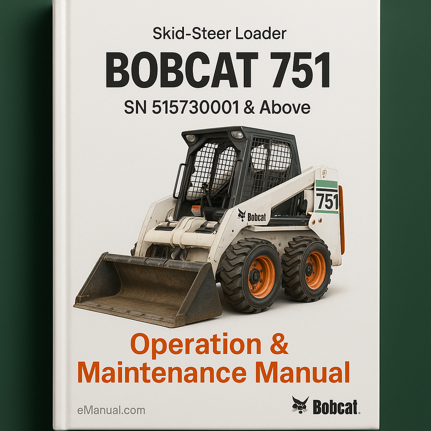 BOBCAT 751 SKID Steer Loader SN 515730001 & Above Operation & Maintenance Manual
