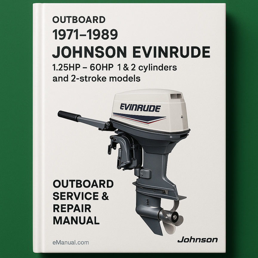 1971-1989 Johnson Evinrude 1.25HP - 60HP 1 & 2 cylinders and 2-stroke models Outboard Service Repair Manual