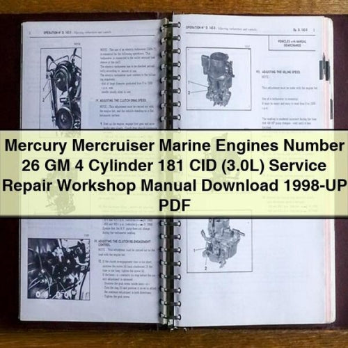 Mercury Mercruiser Marine Engines Number 26 GM 4 Cylinder 181 CID (3.0L) Service Repair Workshop Manual Download 1998-UP PDF