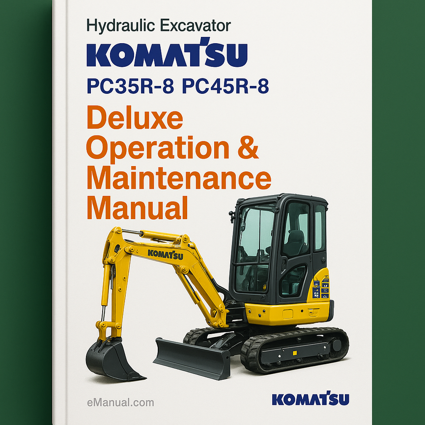 Komatsu PC35R-8 PC45R-8 Deluxe Hydraulic Excavator Operation & Maintenance Manual