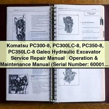 Komatsu PC300-8 PC300LC-8 PC350-8 PC350LC-8 Galeo Hydraulic Excavator Service Repair Manual + Operation & Maintenance Manual (Serial Number: 60001 and up)