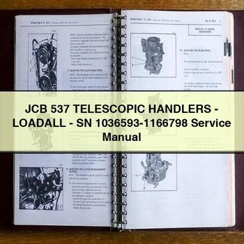 JCB 537 TELESCOPIC Handlers-LOADALL-SN 1036593-1166798 Service Repair Manual