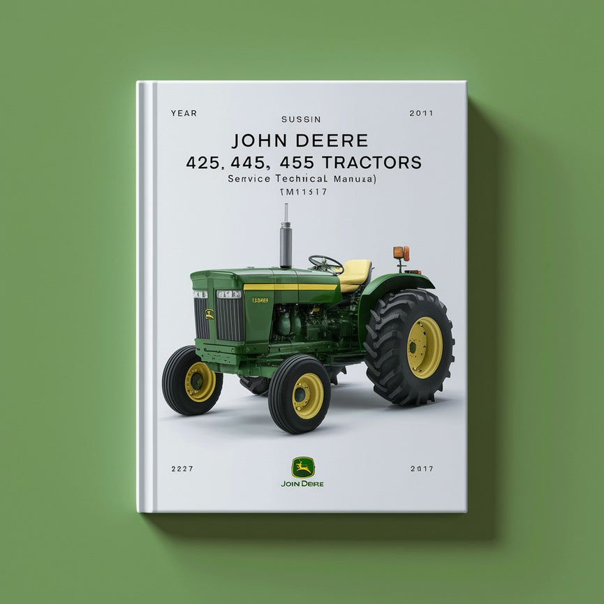 Manual técnico de servicio de tractores de jardín y césped John Deere 425 445 455 (TM1517)