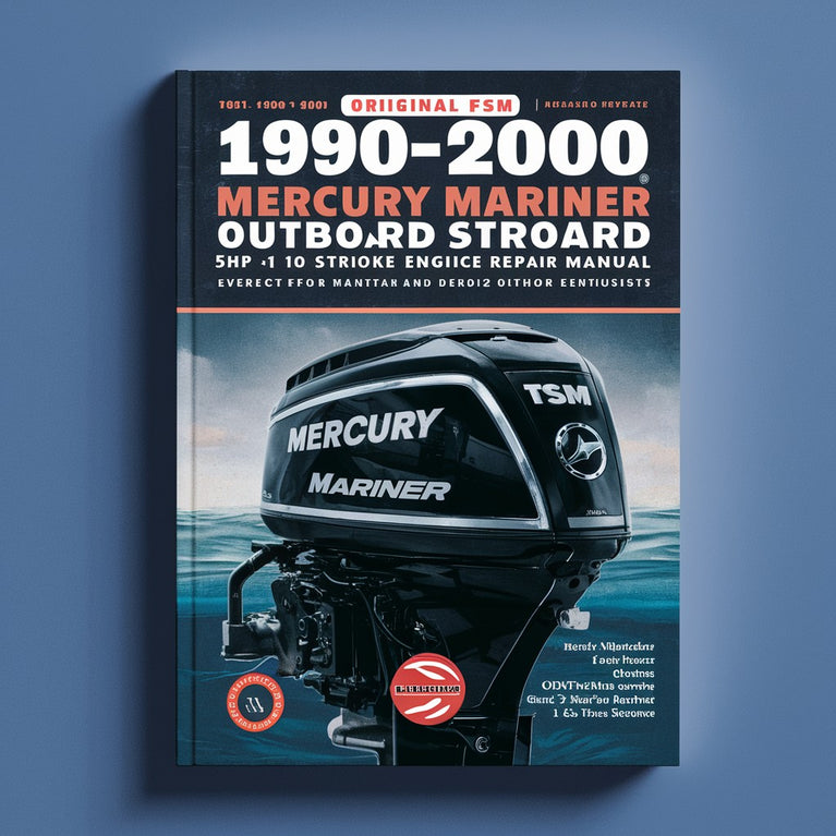 1990-2000 Mercury Mariner Outboard 5hp 1 cyl 2 stroke Engine Service Repair Manual (Original Fsm  perfect For Diy)