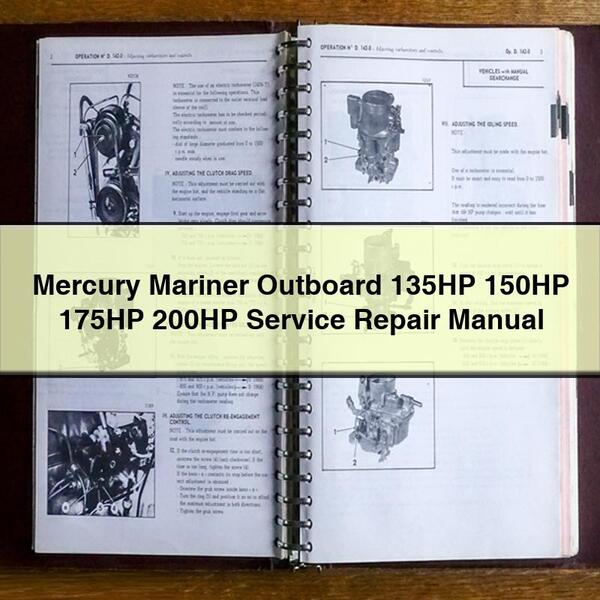 Fueraborda Mercury Mariner 135HP 150HP 175HP 200HP Manual de reparación de servicio Descargar PDF