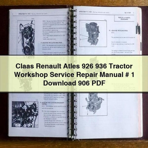 Claas Renault Atles 926 936 Tractor Workshop Service Repair Manual # 1 Download 906 PDF