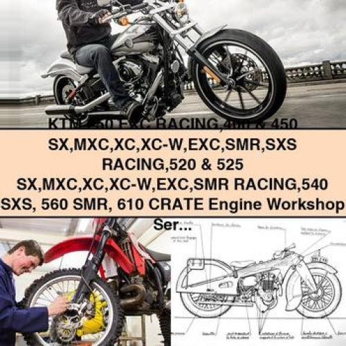 KTM 250 EXC RACING 400 & 450 SX MXC XC XC-W EXC SMR SXS RACING 520 & 525 SX MXC XC XC-W EXC SMR RACING 540 SXS 560 SMR 610 CRATE Engine Workshop Service Repair Manual PDF Download