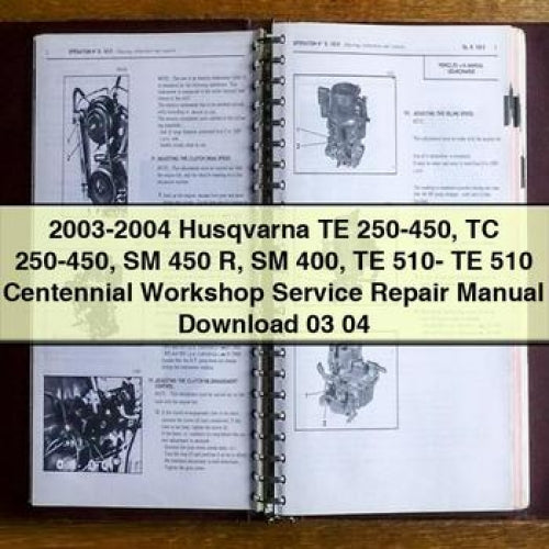 2003-2004 Husqvarna TE 250-450 TC 250-450 SM 450 R SM 400 TE 510- TE 510 Centennial Workshop Service Repair Manual Download 03 04 PDF