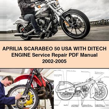 APRILIA SCARABEO 50 USA WITH DITECH Engine Service Repair Manual 2002-2005