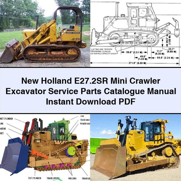 Manual del catálogo de piezas de servicio de la miniexcavadora de orugas New Holland E27.2SR Descargar PDF