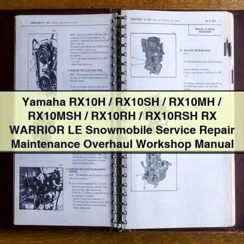 Yamaha RX10H / RX10SH / RX10MH / RX10MSH / RX10RH / RX10RSH RX WARRIOR LE Servicio de motos de nieve Reparación Mantenimiento Revisión Manual de taller Descargar PDF