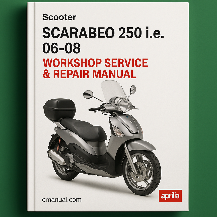 Scarabeo 250 ie 06-08 Manual de Reparación Servicio Taller Descargar PDF