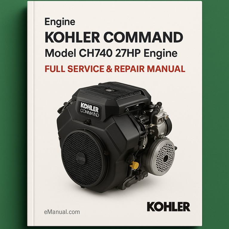 Kohler Command Modell CH740 27 PS Motor Vollständiges Wartungs- und Reparaturhandbuch PDF-Download