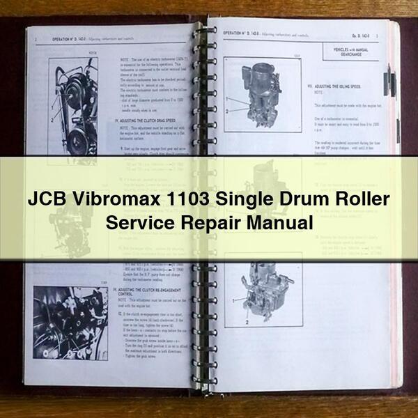 Manual de reparación de servicio de rodillo de tambor único JCB Vibromax 1103 Descargar PDF