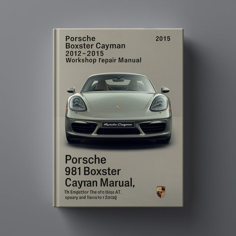 Porsche 981 Boxter Cayman 2012 2013 2014 2015 Manual de Reparación de Taller Descargar PDF