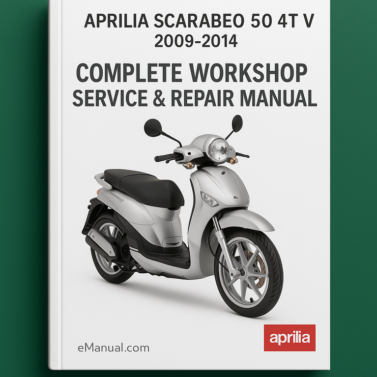 Aprilia Scarabeo 50 4T 4V Complete Workshop Service Repair Manual 2009 2010 2011 2012 2013 2014