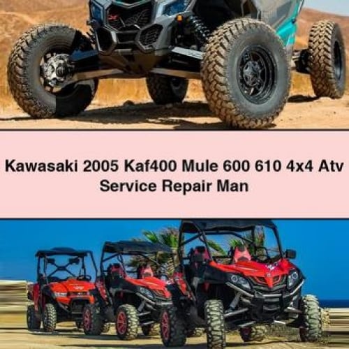 Kawasaki 2005 Kaf400 Mule 600 610 4x4 Atv Servicio Reparador