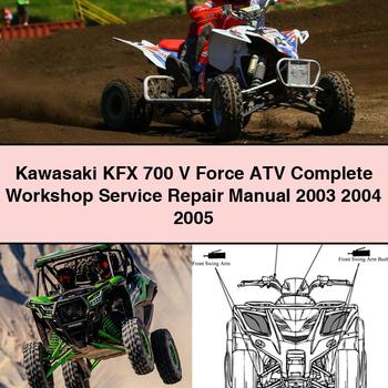 Kawasaki KFX 700 V Force ATV Manual completo de reparación y servicio de taller 2003 2004 2005 Descargar PDF