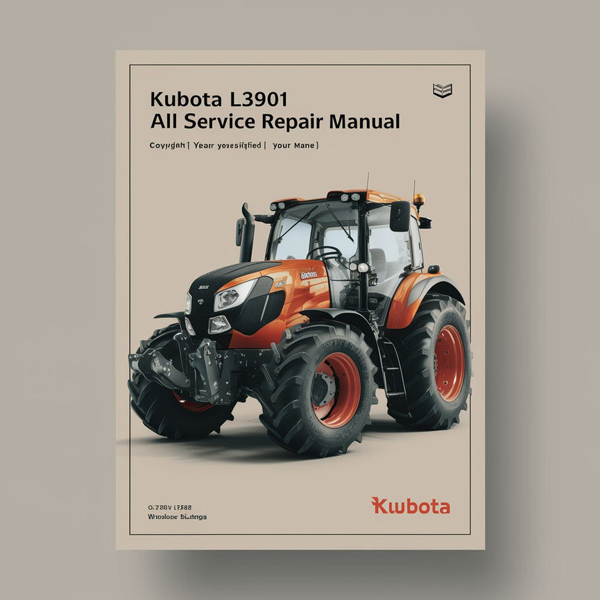 Kubota L3901 Tractor All Service Repair Manual