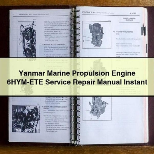 Yanmar Marine Propulsion Engine 6HYM-ETE Service Repair Manual Instant Download PDF