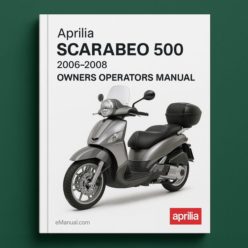 Aprilia Scarabeo 500 2006-2008 Owners Operators Manual