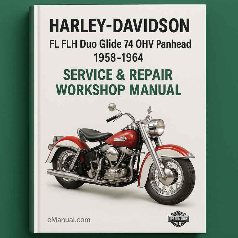 Harley Davidson FL FLH Duo Glide 74 OHV Panhead Motorcycle 1958-1964 Service Repair Workshop Manual Pdf