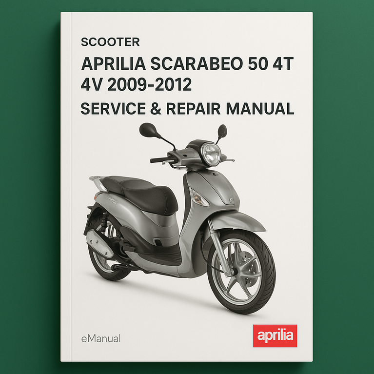 APRILIA SCARABEO 50 4T 4V 2009-2012 Service Repair Manual