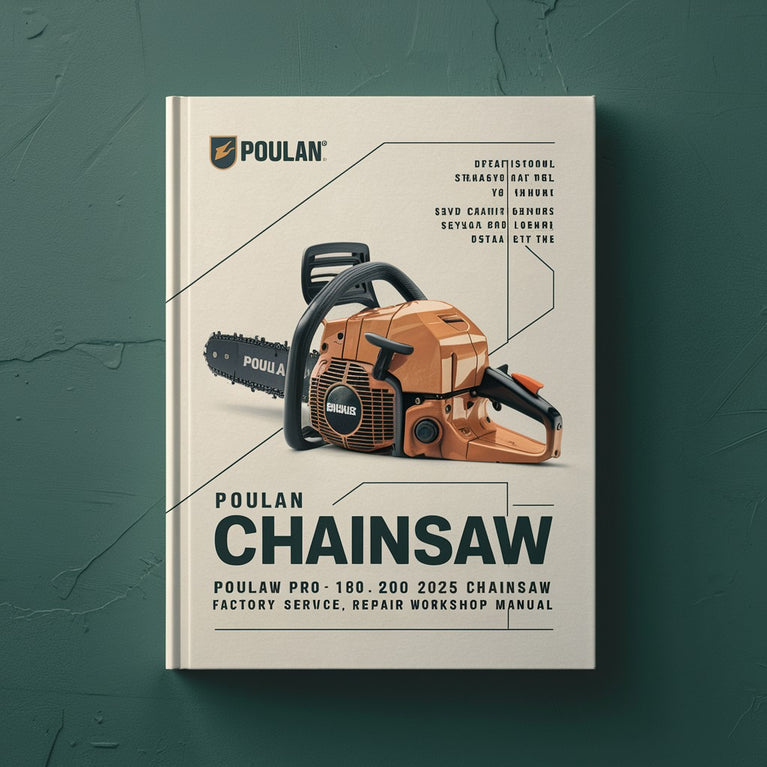 Poulan Poulan Pro 180 20 200 2000 205 20D 2100 225 Chainsaw Factory Service Repair Workshop Manual